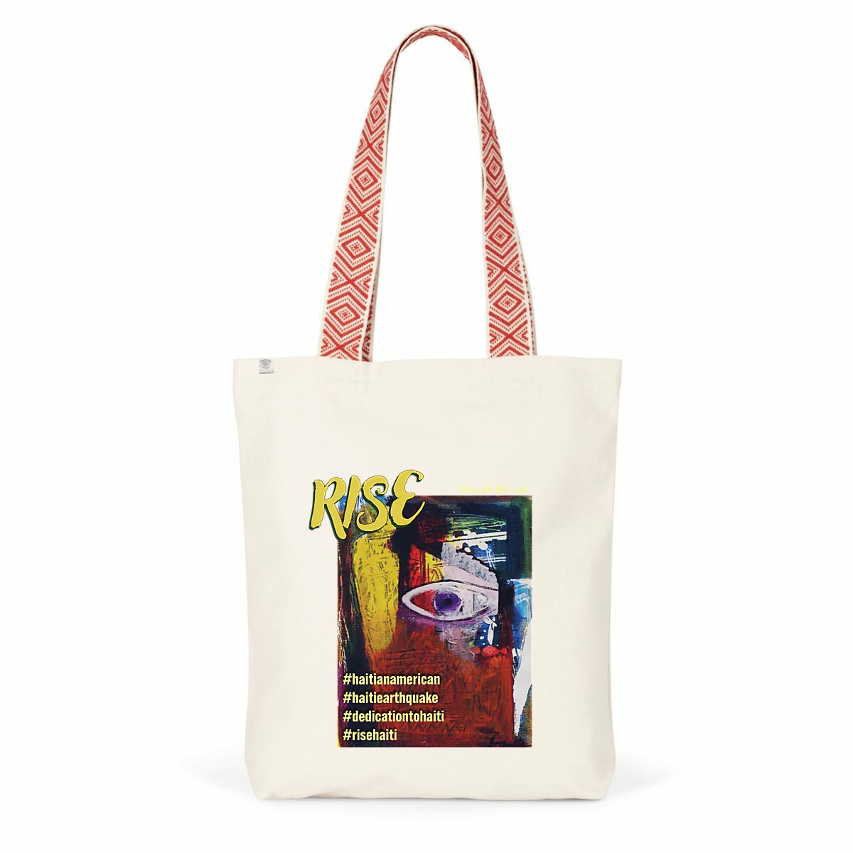 Rise! Dedication to Haiti Earthquake Ethnic Canvas Weave Totebag - Premium | Tree of Life Art - Tree of Life Art