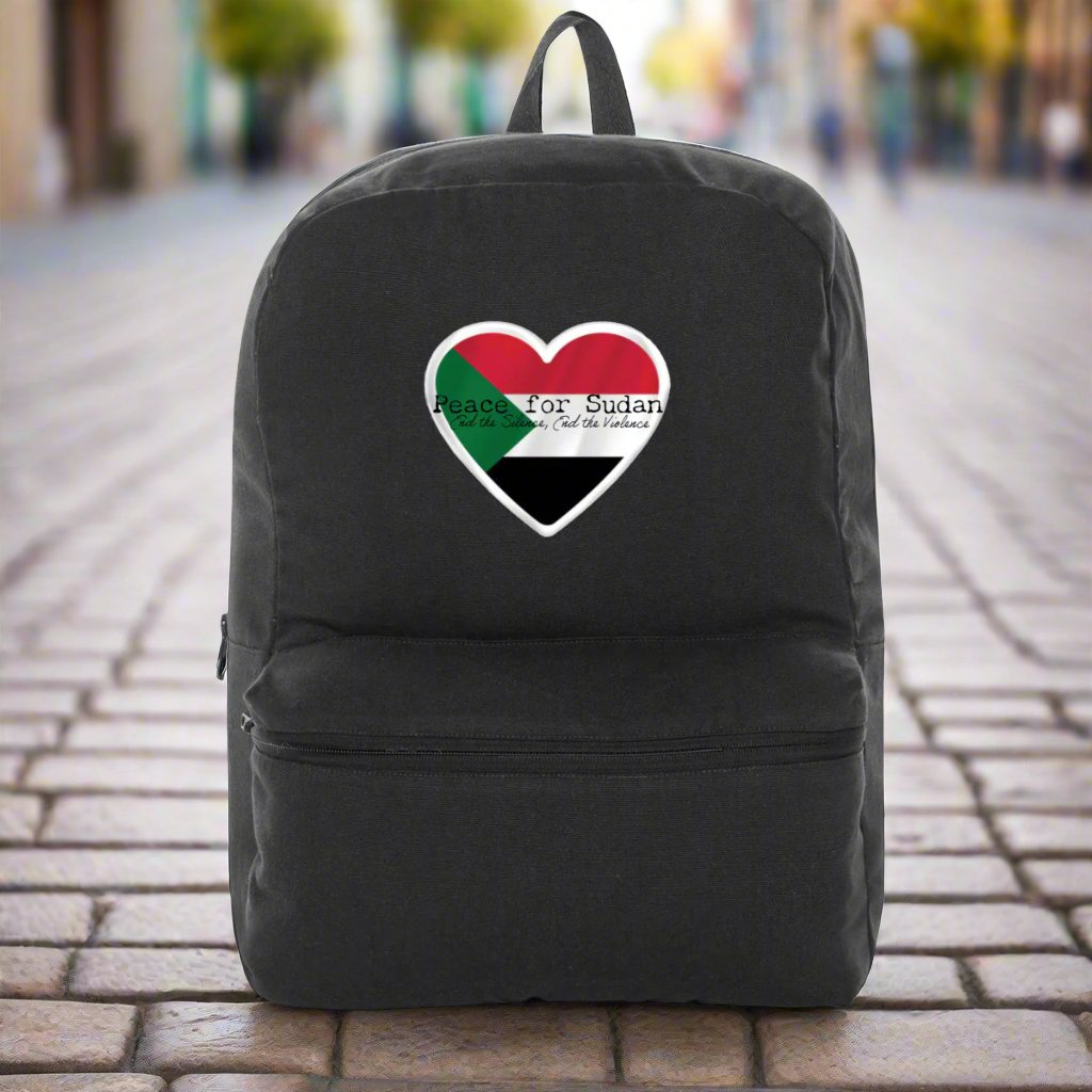 Peace for Sudan Backpack - Recycled Cotton Premium Plus | Tree of Life Art - Tree of Life Art