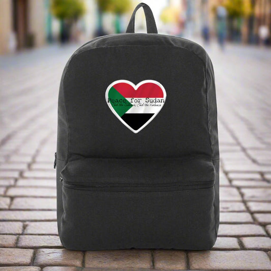 Peace for Sudan Backpack - Recycled Cotton Premium Plus | Tree of Life Art - Tree of Life Art