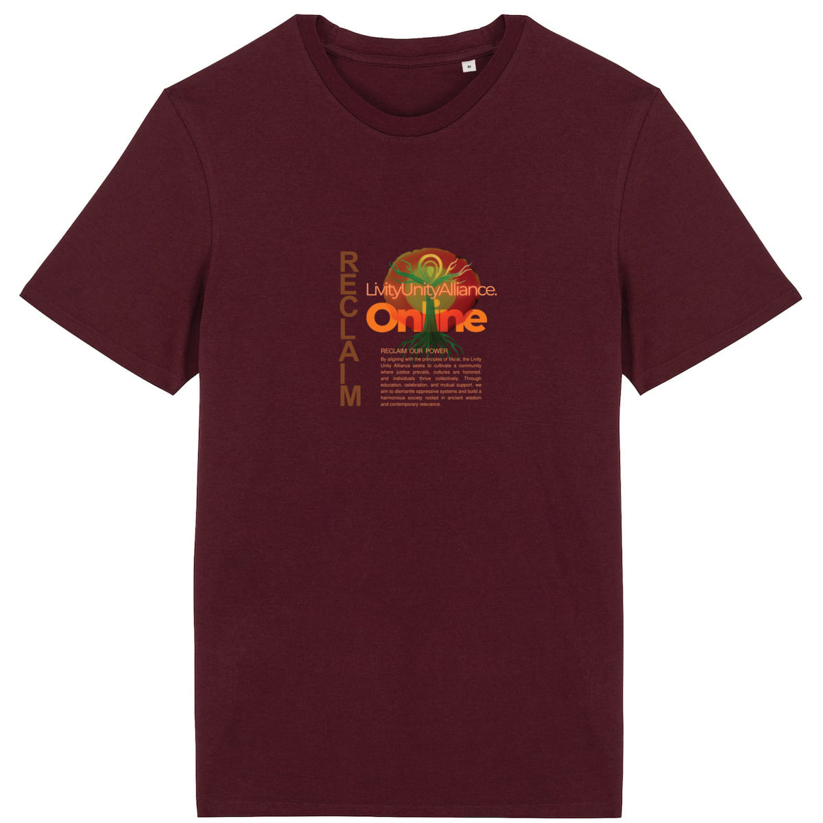 Reclaim Lightweight Unisex tee, front and back logo | Tree of Life Art - Tree of Life Art