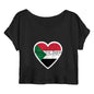 Peace for Sudan Crop Top - 100% Organic Cotton, Lightweight, Rolled Sleeves | Tree of Life Art - Tree of Life Art