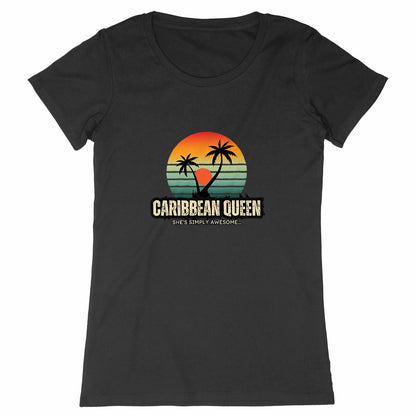 Caribbean Queen Premium Woman's T-Shirt - 100% Organic Cotton | Tree of Life Art - Tree of Life Art