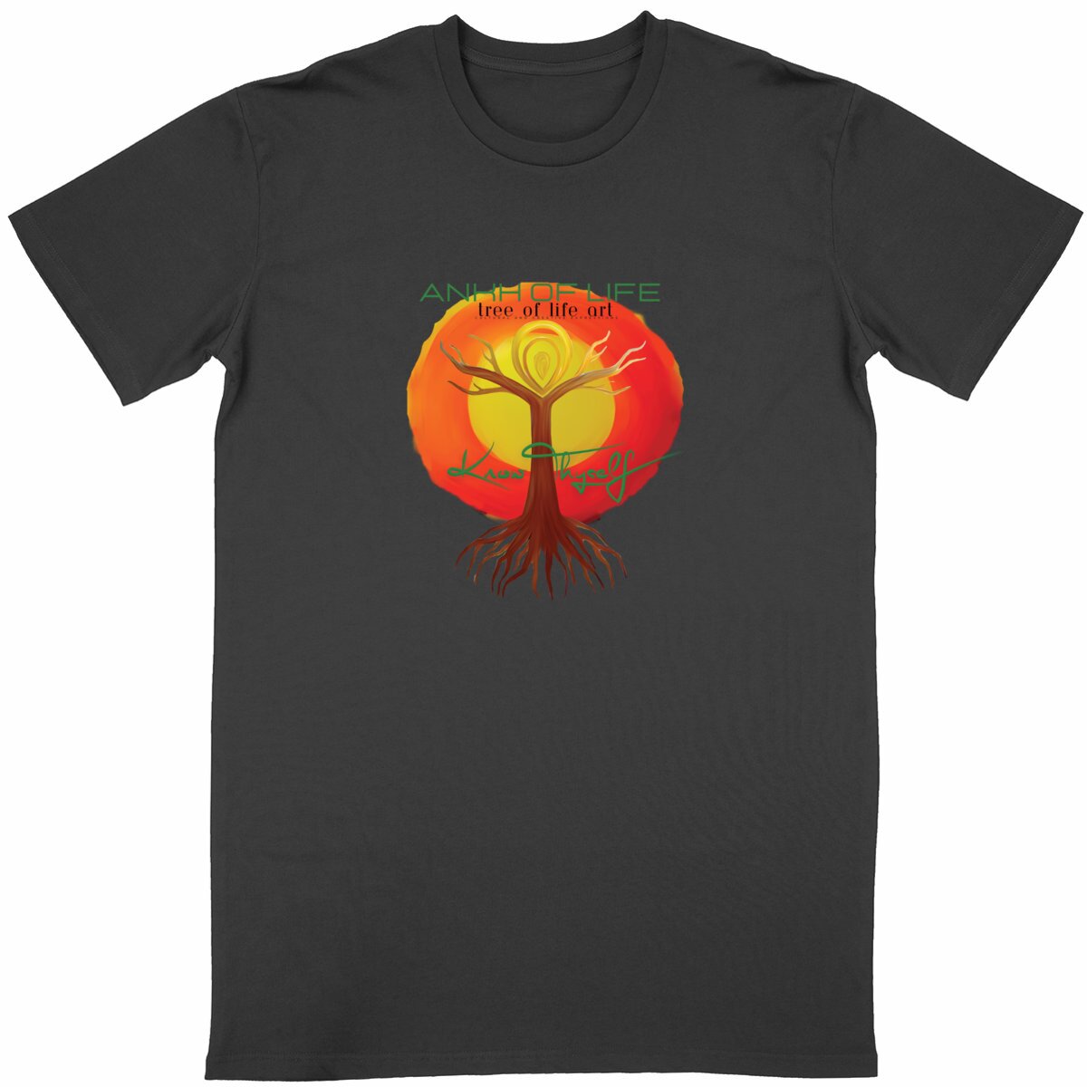 Know Thyself, Ankh of Life Premium Unisex T-Shirt - 100% Organic Cotton | Tree of Life Art - Tree of Life Art