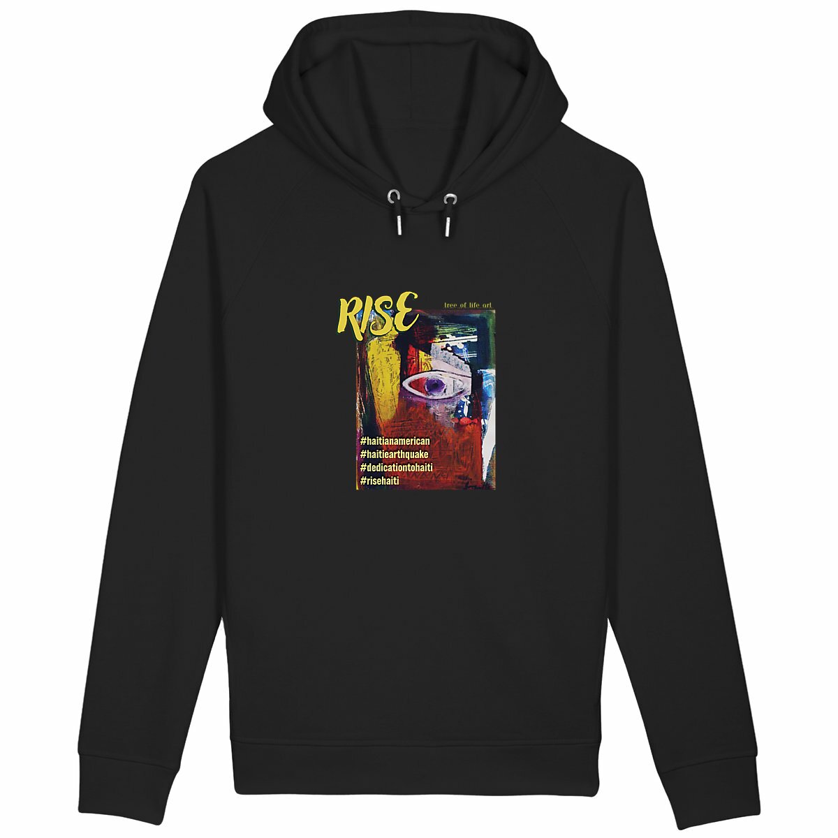 Rise! Dedication to Haiti Earthquake Unisex Side Pocket Hoodie - Medium Fit | Tree of Life Art - Tree of Life Art