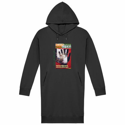 Native Black Genocide Women's Comfy Fit Hoodie Dress - Premium Plus | Tree of Life Art - Tree of Life Art