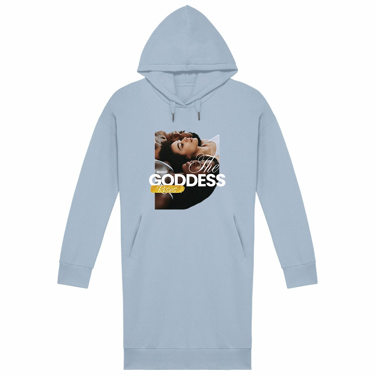 Goddess Rises Premium 100% Organic Cotton Woman's Hoodie Dress | Tree of Life Art - Tree of Life Art