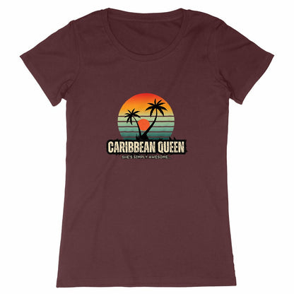 Caribbean Queen Premium Woman's T-Shirt - 100% Organic Cotton | Tree of Life Art - Tree of Life Art
