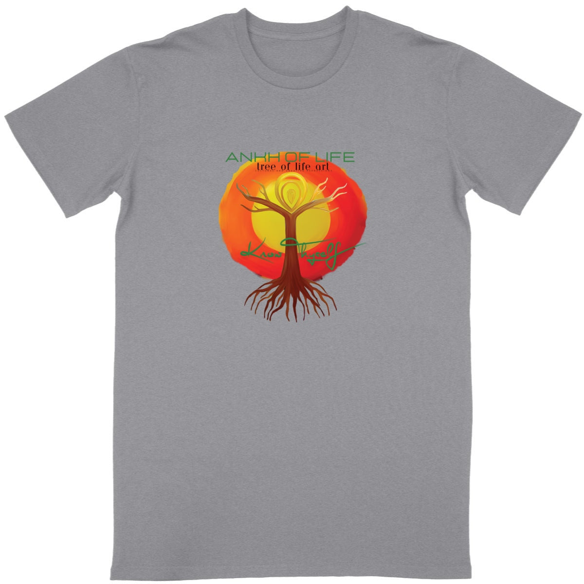 Know Thyself, Ankh of Life Premium Unisex T-Shirt - 100% Organic Cotton | Tree of Life Art - Tree of Life Art