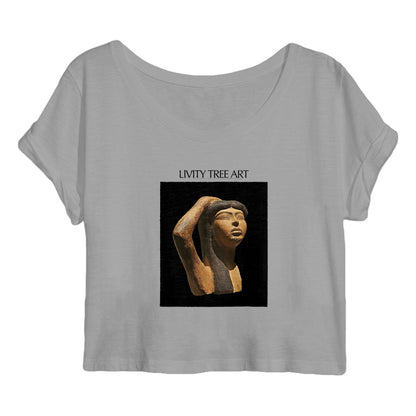 Isis Goddess Woman's Organic Crop Top | Tree of Life Art - front_heathergrey