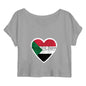 Peace for Sudan Crop Top - 100% Organic Cotton, Lightweight, Rolled Sleeves | Tree of Life Art - Tree of Life Art