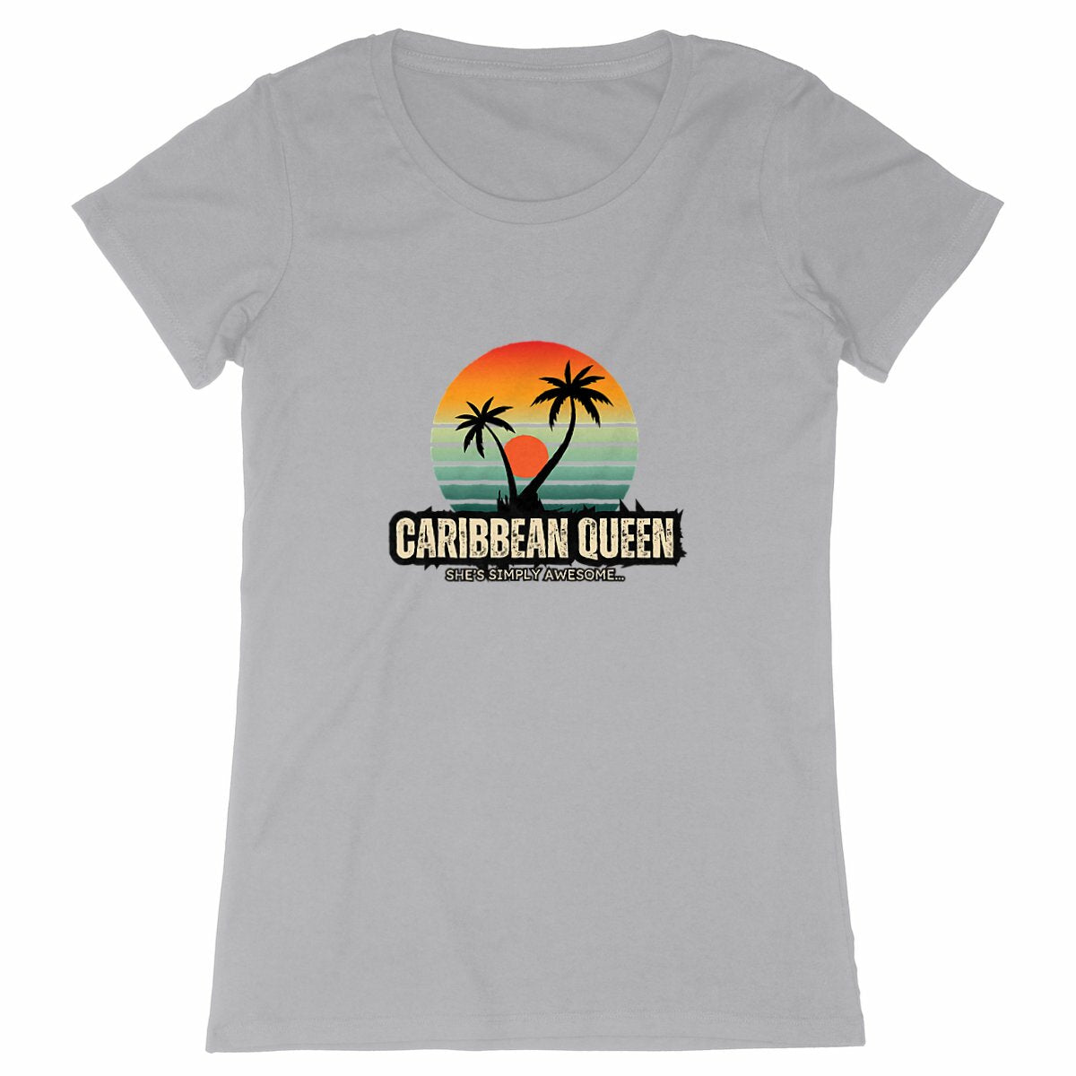 Caribbean Queen Premium Woman's T-Shirt - 100% Organic Cotton | Tree of Life Art - Tree of Life Art