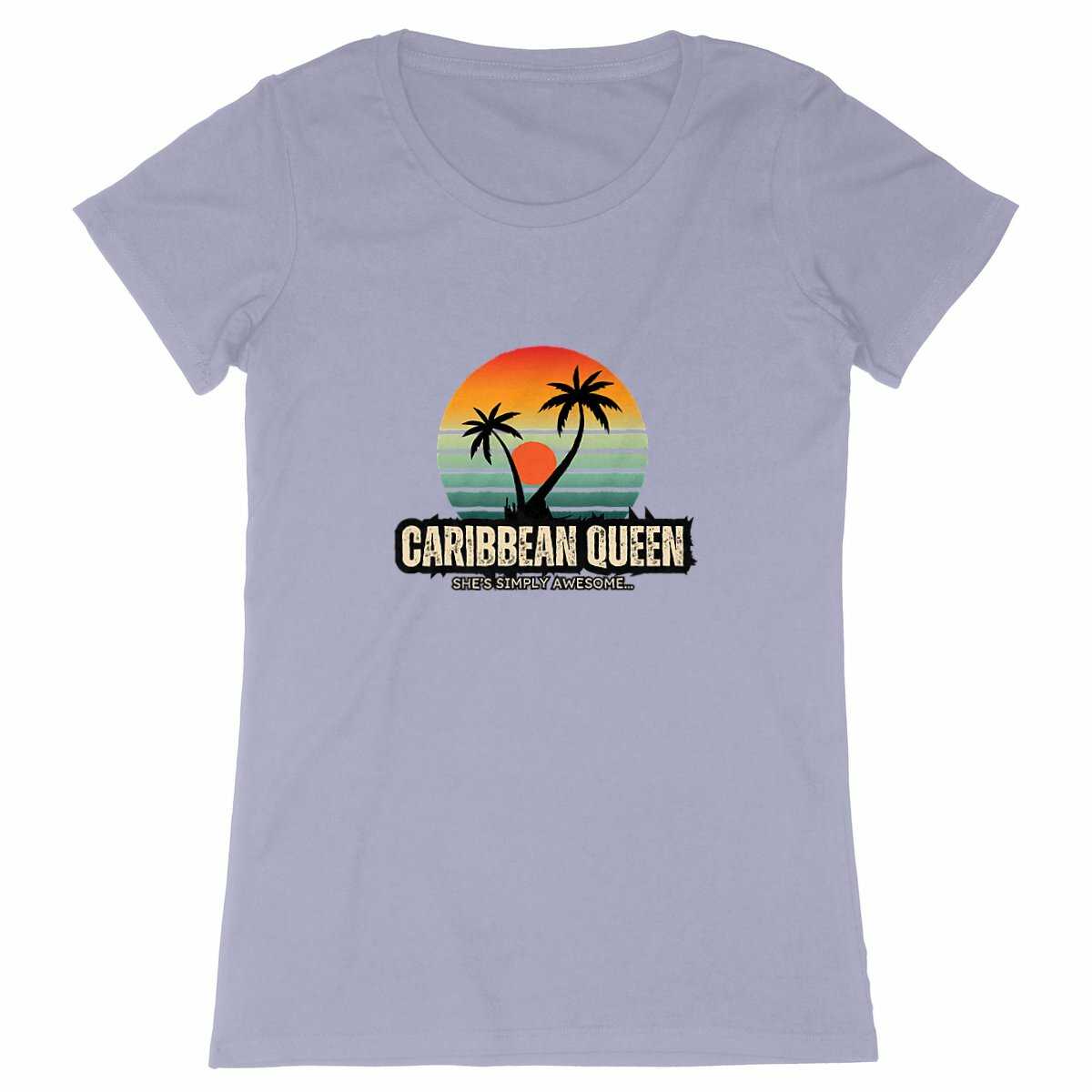 Caribbean Queen Premium Woman's T-Shirt - 100% Organic Cotton | Tree of Life Art - Tree of Life Art