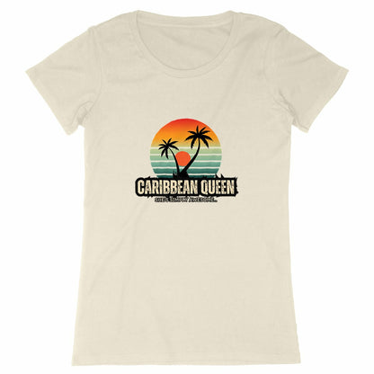 Caribbean Queen Premium Woman's T-Shirt - 100% Organic Cotton | Tree of Life Art - Tree of Life Art