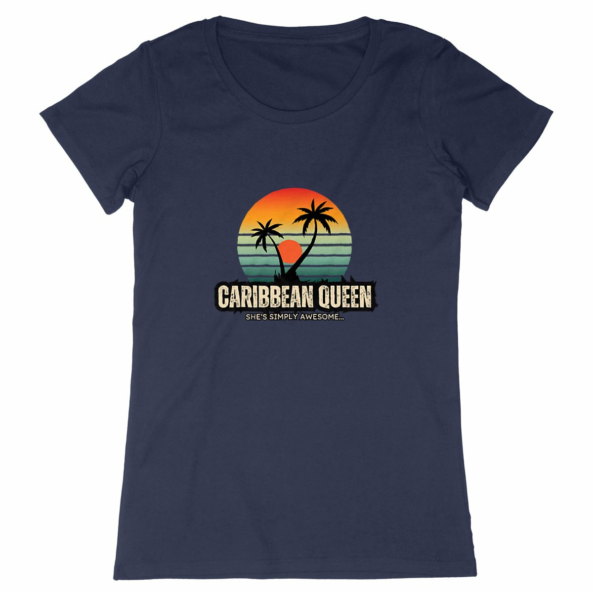 Caribbean Queen Premium Woman's T-Shirt - 100% Organic Cotton | Tree of Life Art - Tree of Life Art