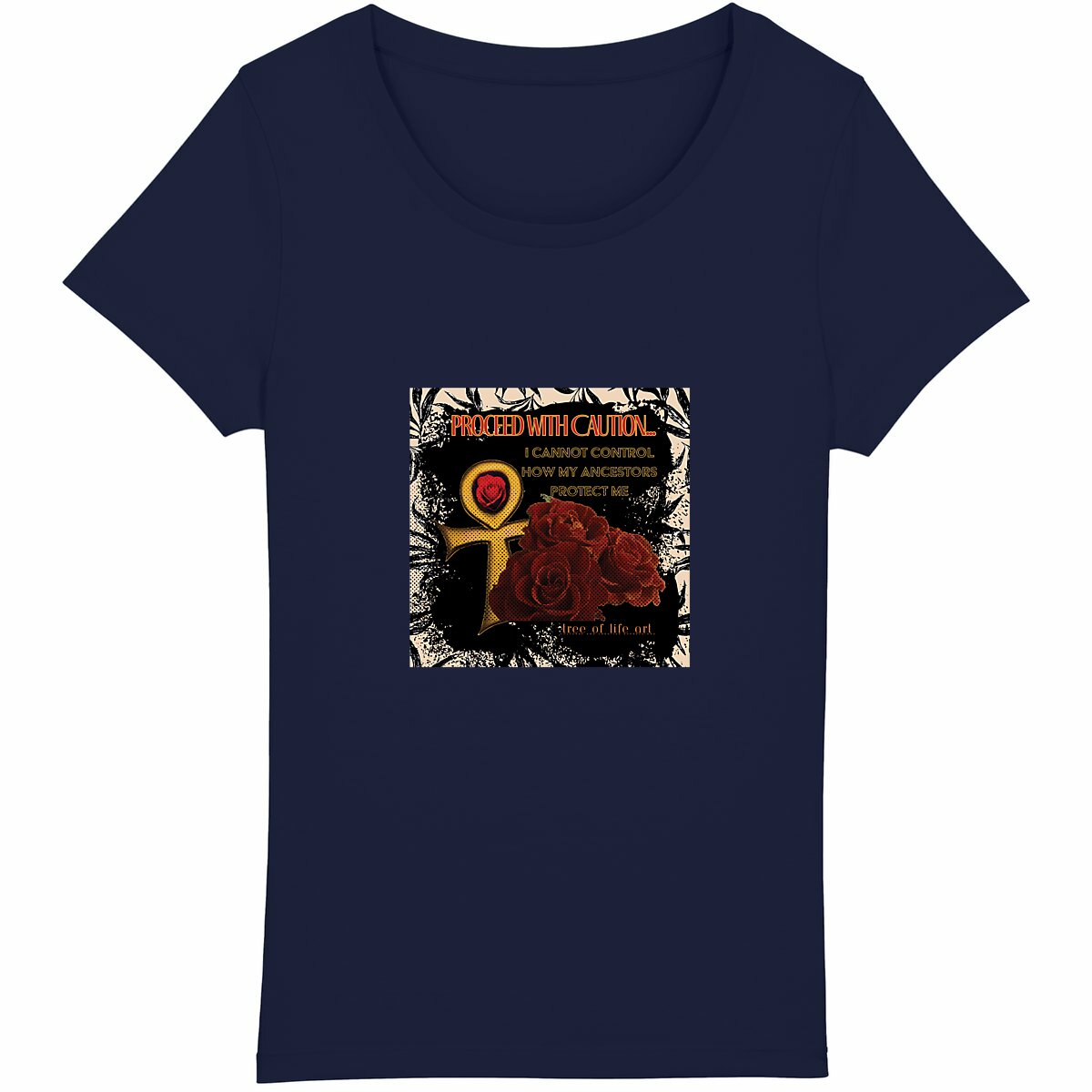 Ancestors Protection Woman's Premium T-Shirt - 100% Organic Cotton | Tree of Life Art - Tree of Life Art