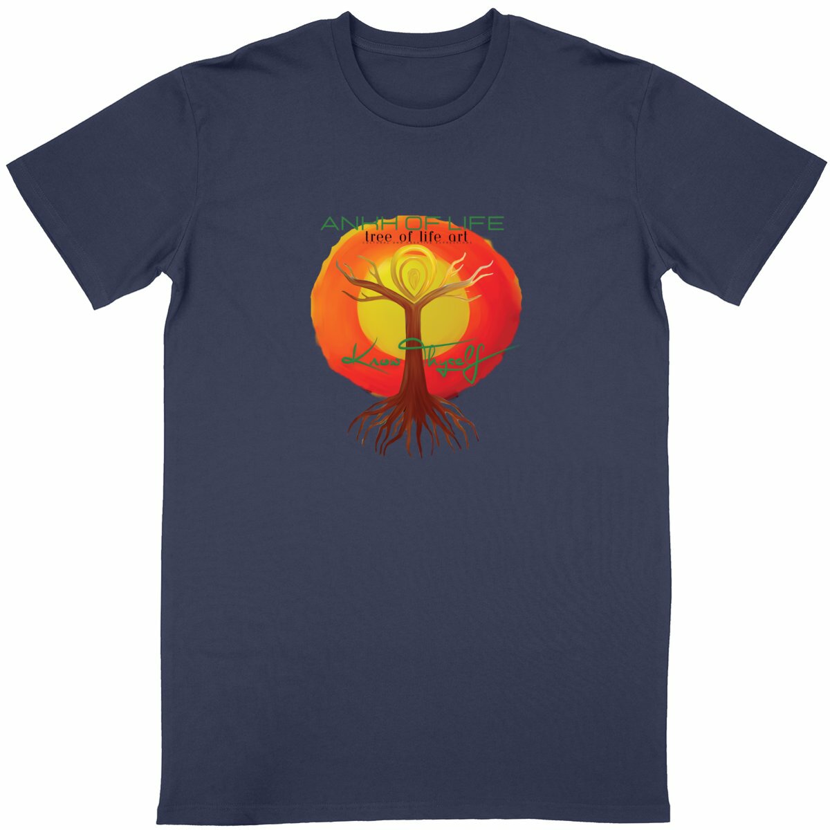 Know Thyself, Ankh of Life Premium Unisex T-Shirt - 100% Organic Cotton | Tree of Life Art - Tree of Life Art