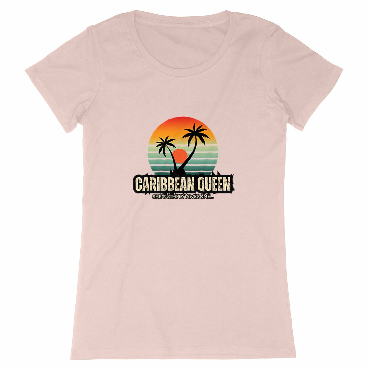 Caribbean Queen Premium Woman's T-Shirt - 100% Organic Cotton | Tree of Life Art - Tree of Life Art