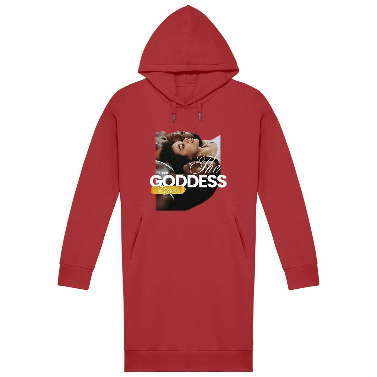 Goddess Rises Premium 100% Organic Cotton Woman's Hoodie Dress | Tree of Life Art - Tree of Life Art