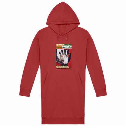 Native Black Genocide Women's Comfy Fit Hoodie Dress - Premium Plus | Tree of Life Art - Tree of Life Art