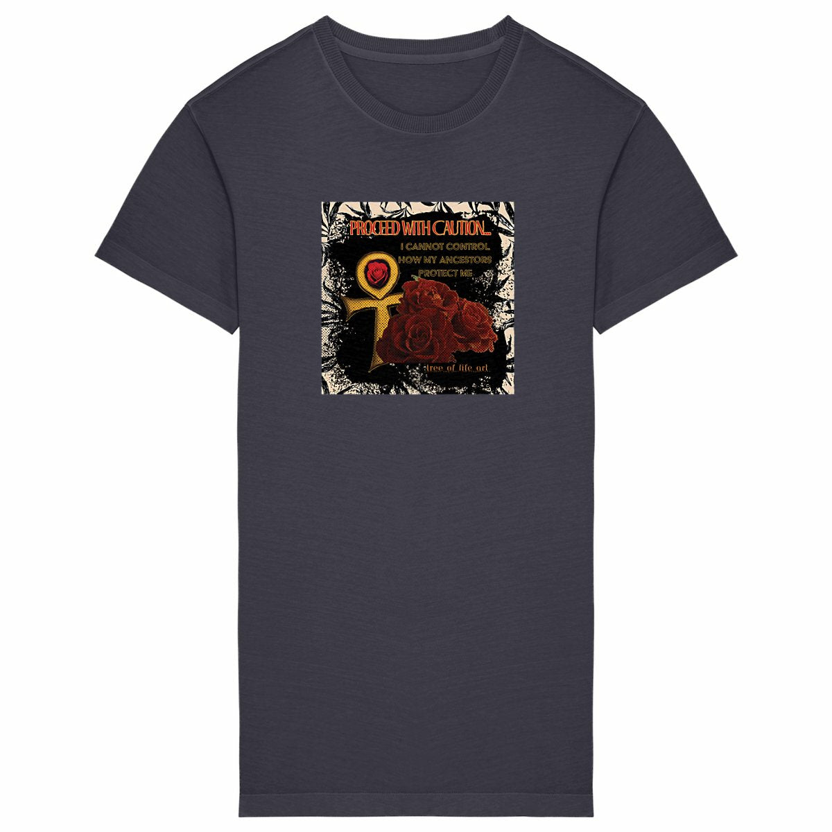 Ancestors Protection Premium 100% Organic Cotton Women's Tshirt Dress | Tree of Life Art - Tree of Life Art