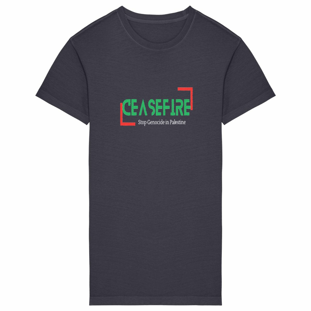 Ceasefire Palestine Premium Comfy T-shirt Dress - 100% Organic Cotton | Tree of Life Art - Tree of Life Art