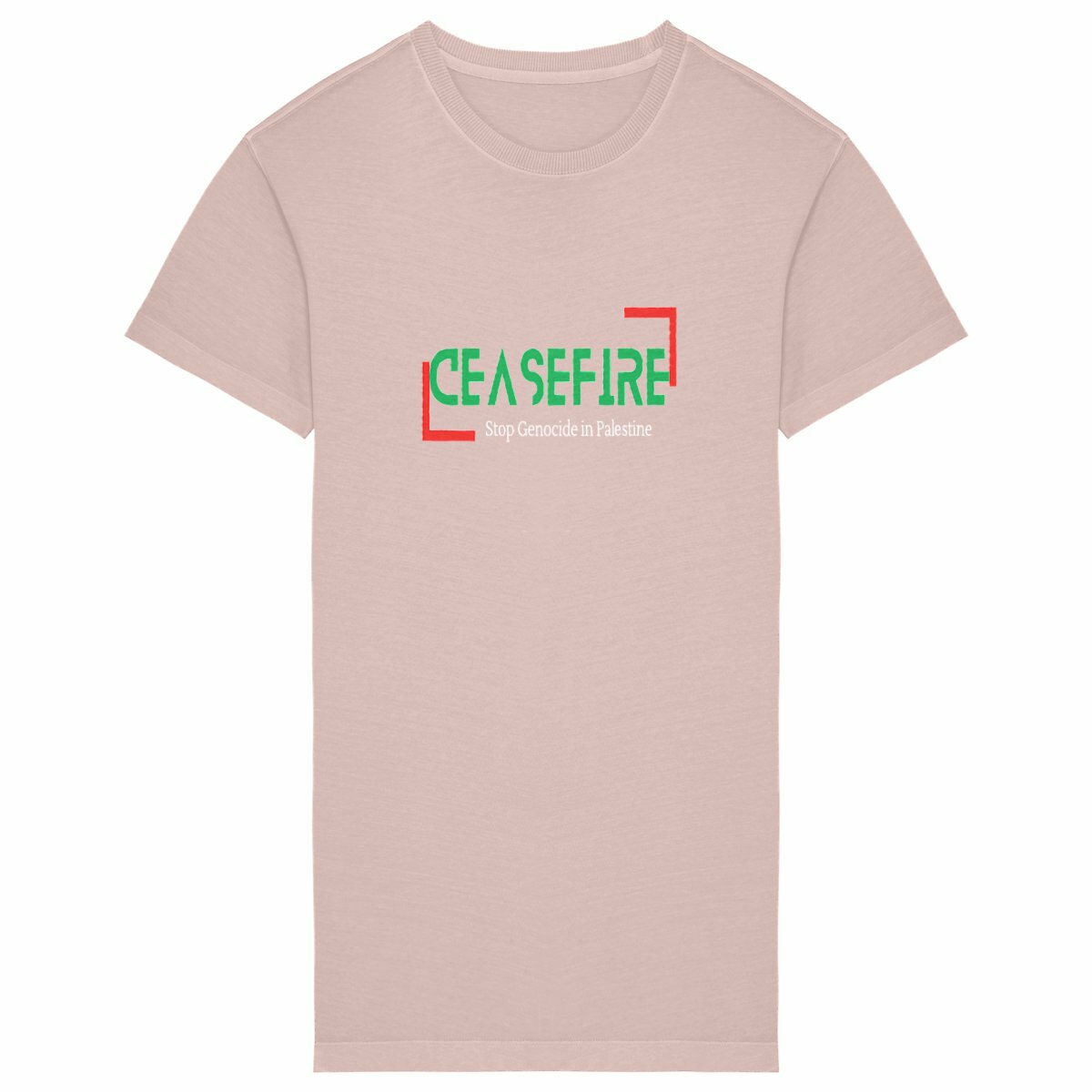 Ceasefire Palestine Premium Comfy T-shirt Dress - 100% Organic Cotton | Tree of Life Art - Tree of Life Art
