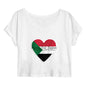 Peace for Sudan Crop Top - 100% Organic Cotton, Lightweight, Rolled Sleeves | Tree of Life Art - Tree of Life Art