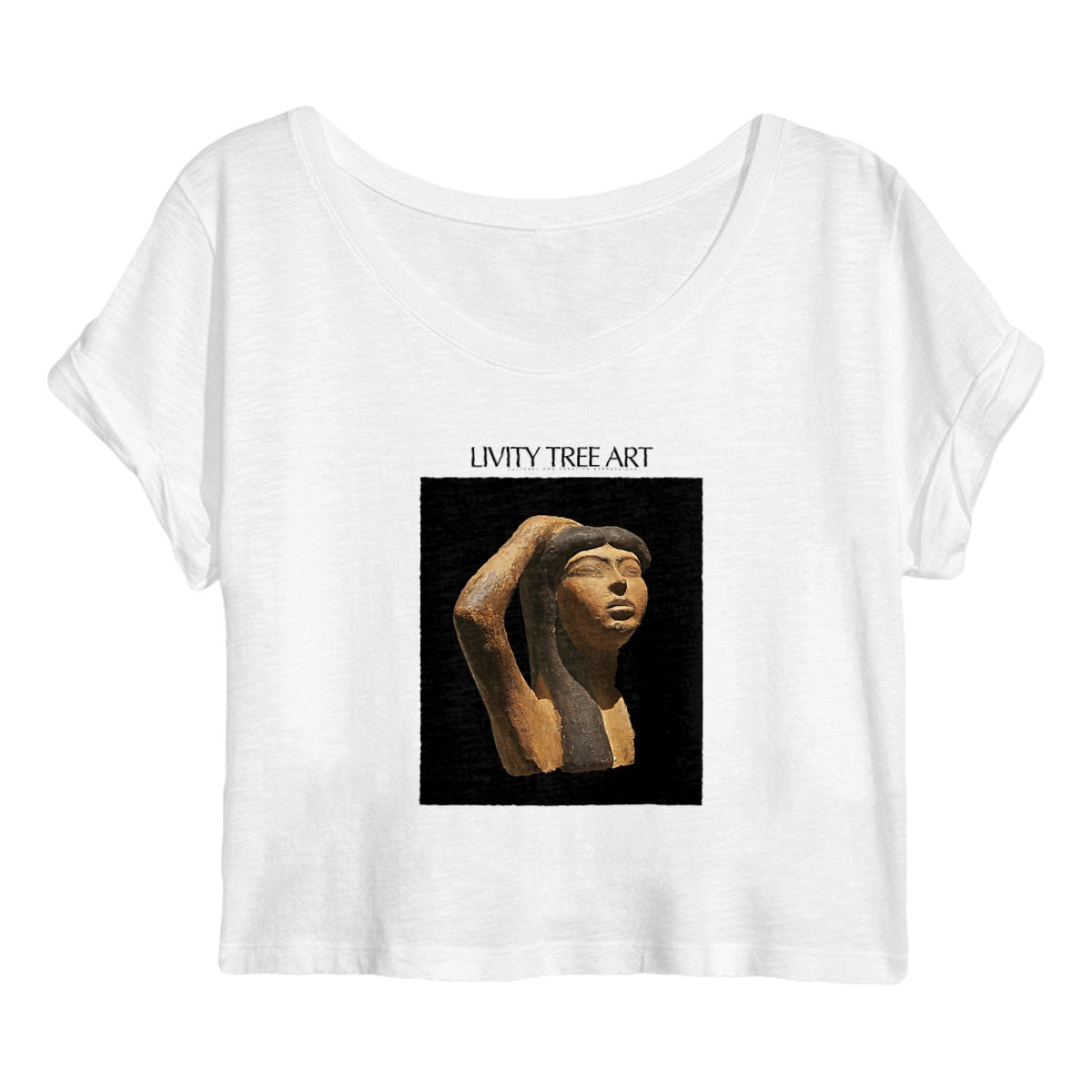 Isis Goddess Woman's Organic Crop Top | Tree of Life Art - front_white