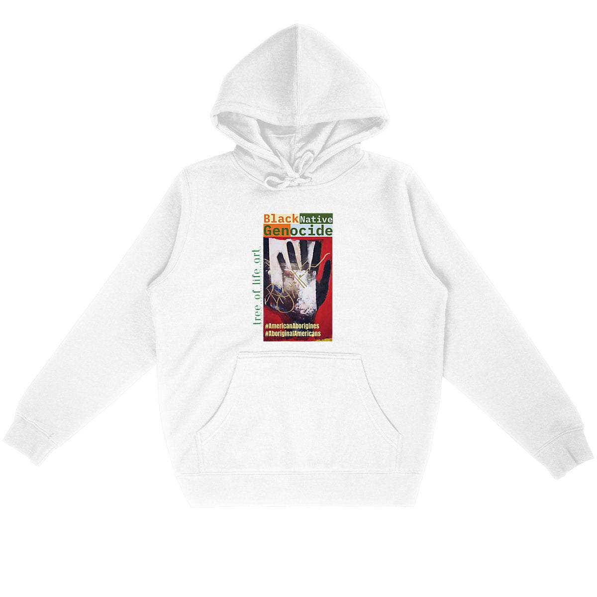 Native Black Genocide Premium Unisex Hoodie - Lightweight Straight Cut | Tree of Life Art - Tree of Life Art