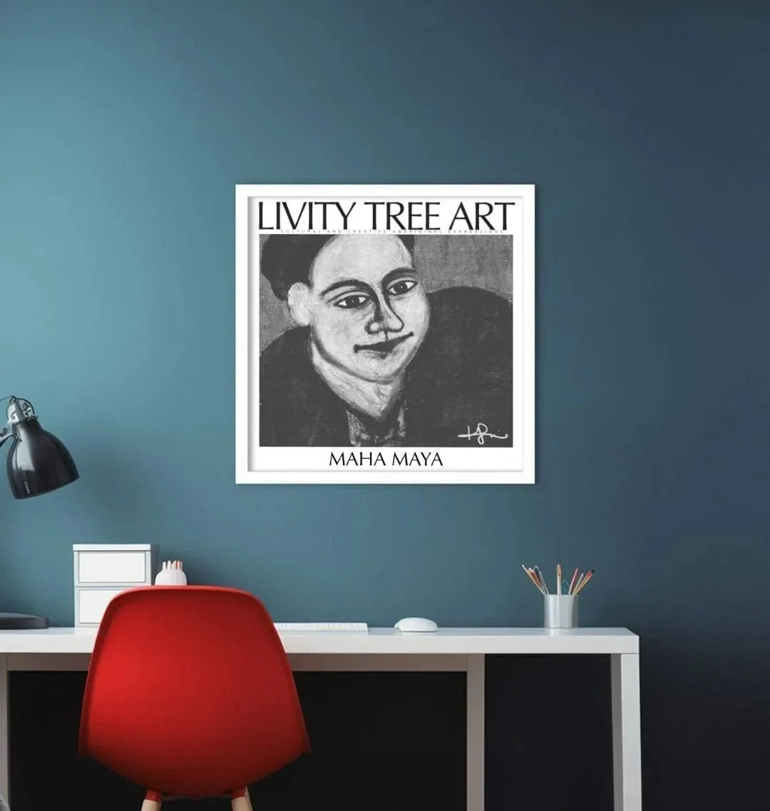 Maha Maya Black & White Square Art Print - Livity Tree Art