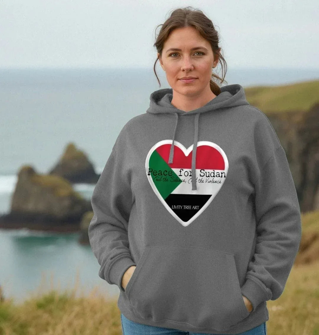 Peace for Sudan Unisex Kangaroo Pocket Hoody - Livity Tree Art