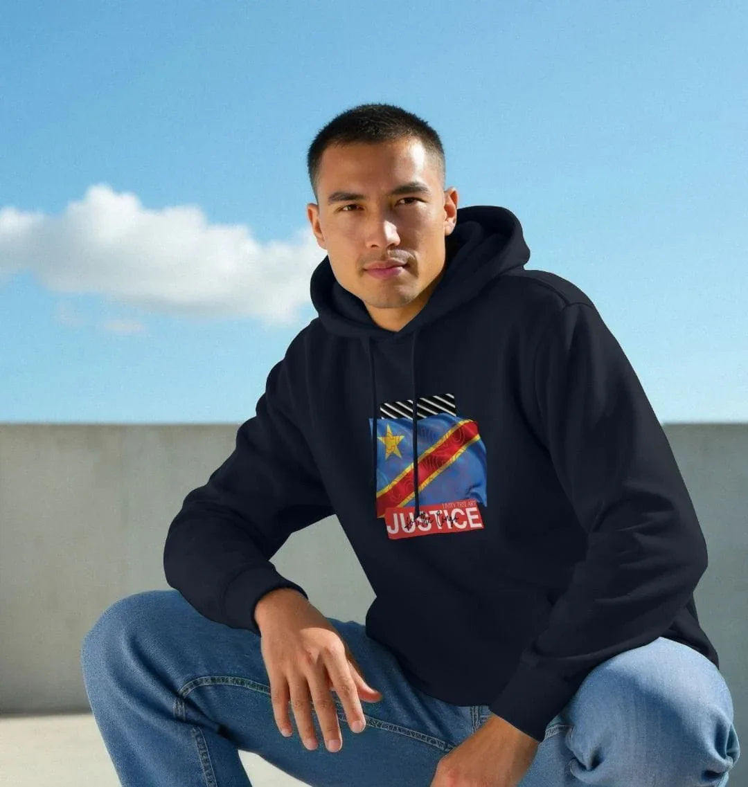 Justice for Congo Unisex Kangaroo Pocket Hoody - Livity Tree Art