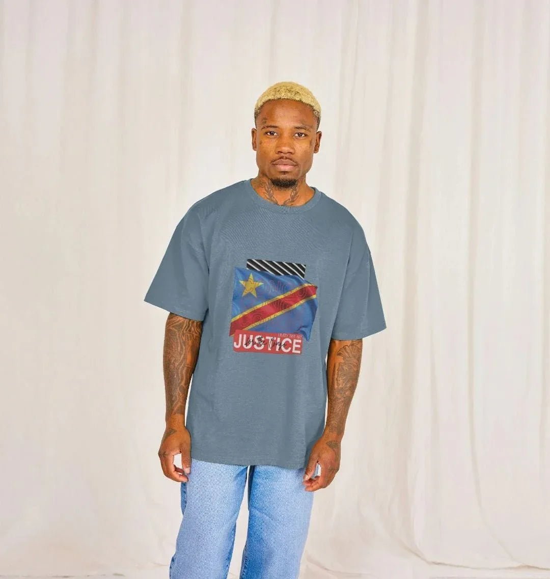 Justice for Congo Men's Oversized Tee - Livity Tree Art
