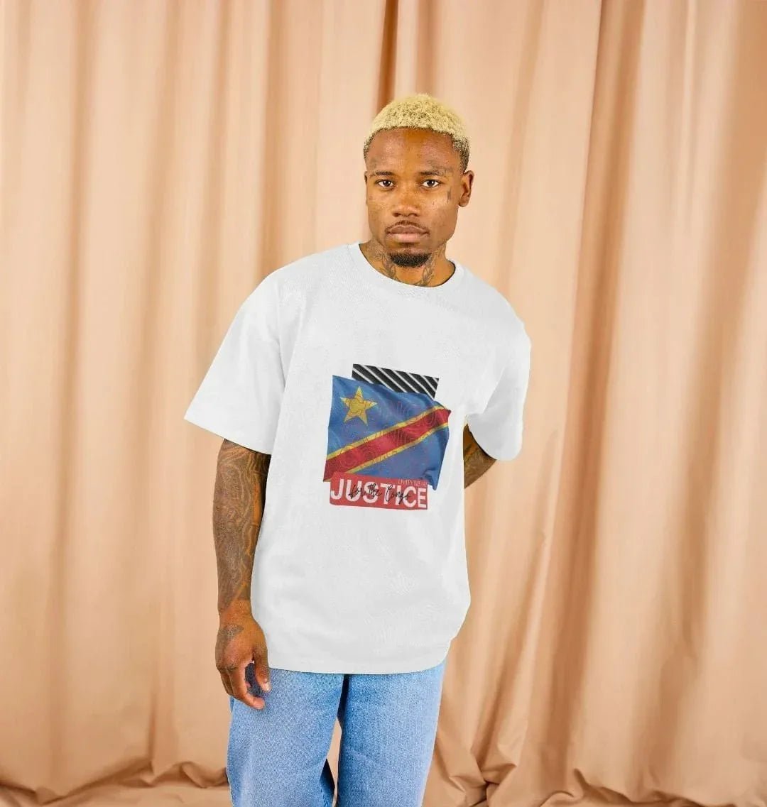 Justice for Congo Men's Oversized Tee - Livity Tree Art
