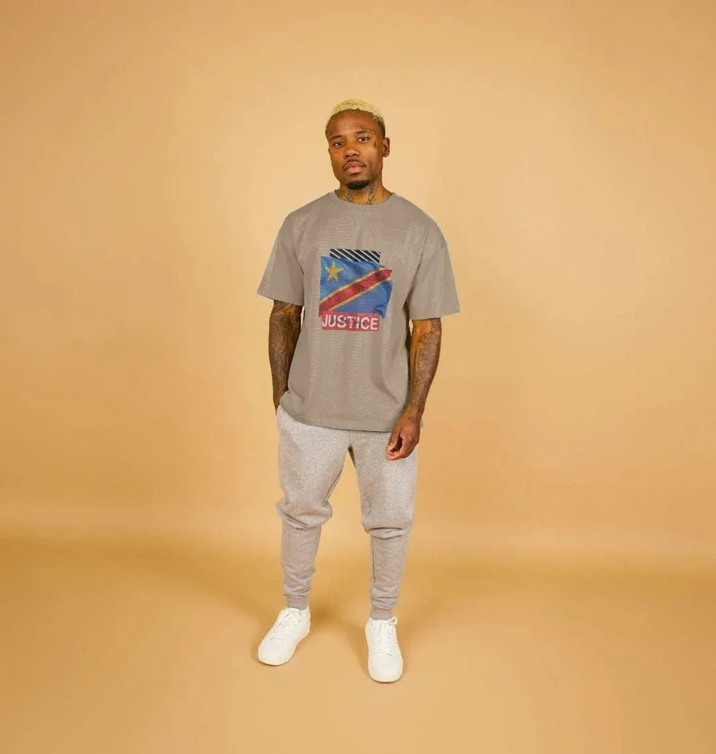 Justice for Congo Men's Oversized Tee - Livity Tree Art