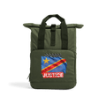 Justice For Congo Recycled Twin handle Roll-Top Backpack - Livity Tree Art