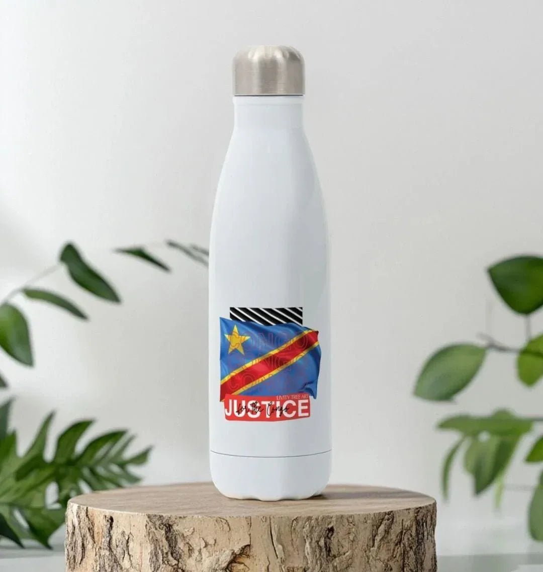Justice for Congo Stainless Steel Bottle - Livity Tree Art