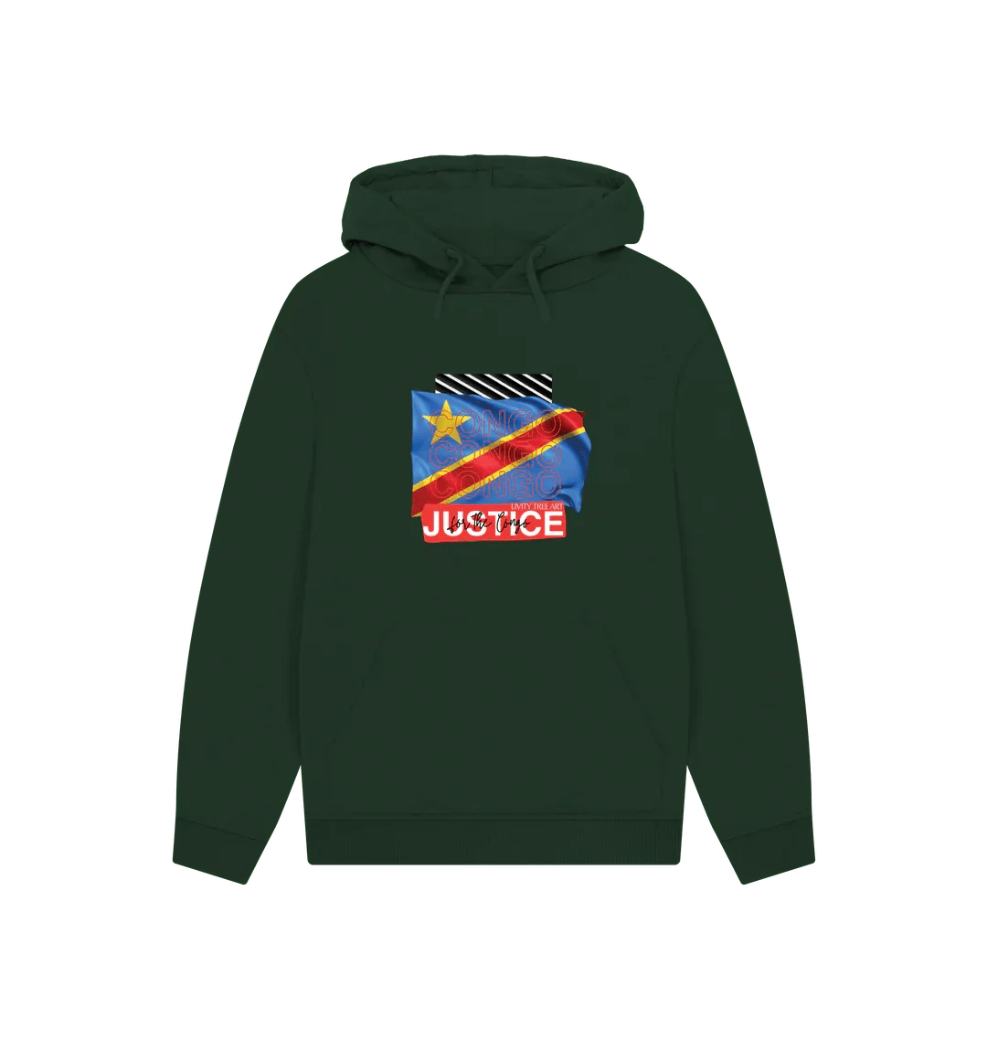 Justice for Congo Unisex Kangaroo Pocket Hoody - Livity Tree Art