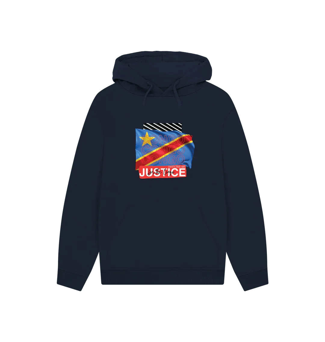 Justice for Congo Unisex Kangaroo Pocket Hoody - Livity Tree Art