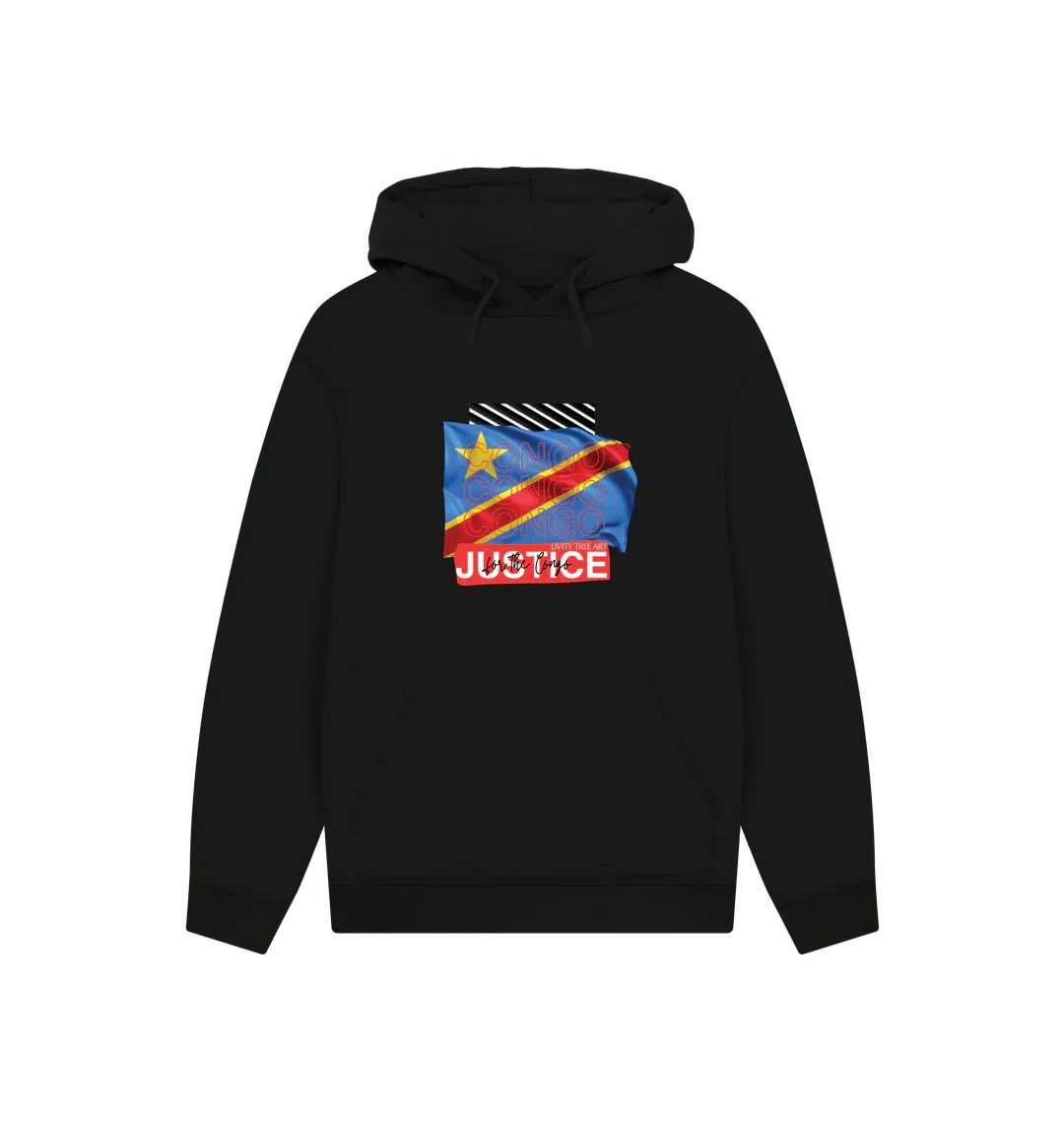 Justice for Congo Unisex Kangaroo Pocket Hoody - Livity Tree Art