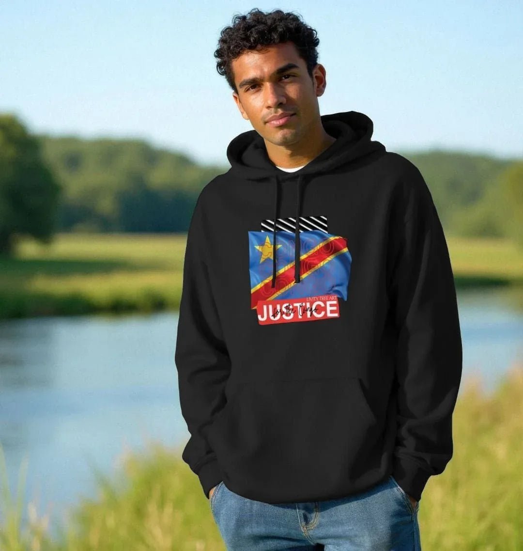 Justice for Congo Unisex Kangaroo Pocket Hoody - Livity Tree Art