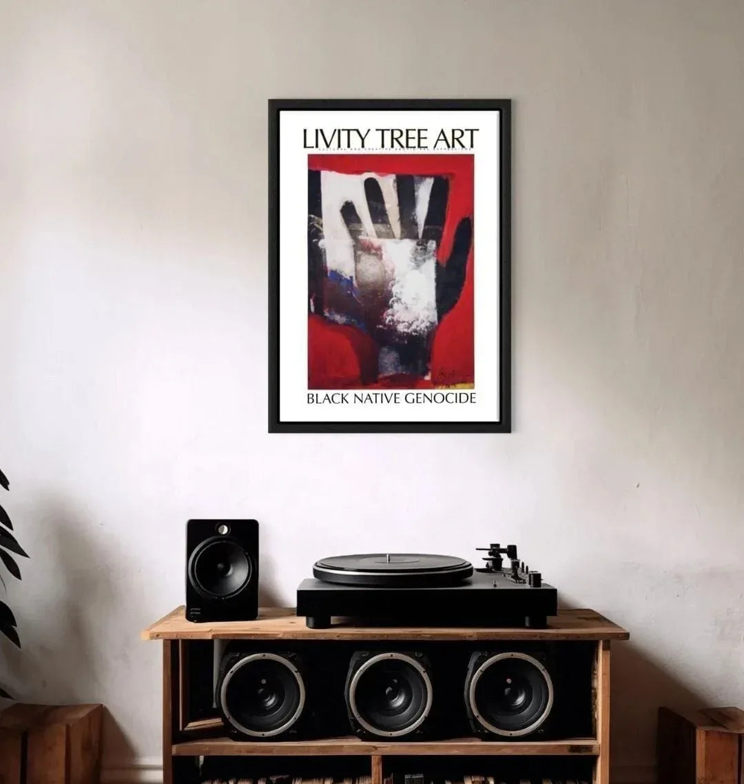 Black Native Genocide Portrait Recycled Canvas - Livity Tree Art