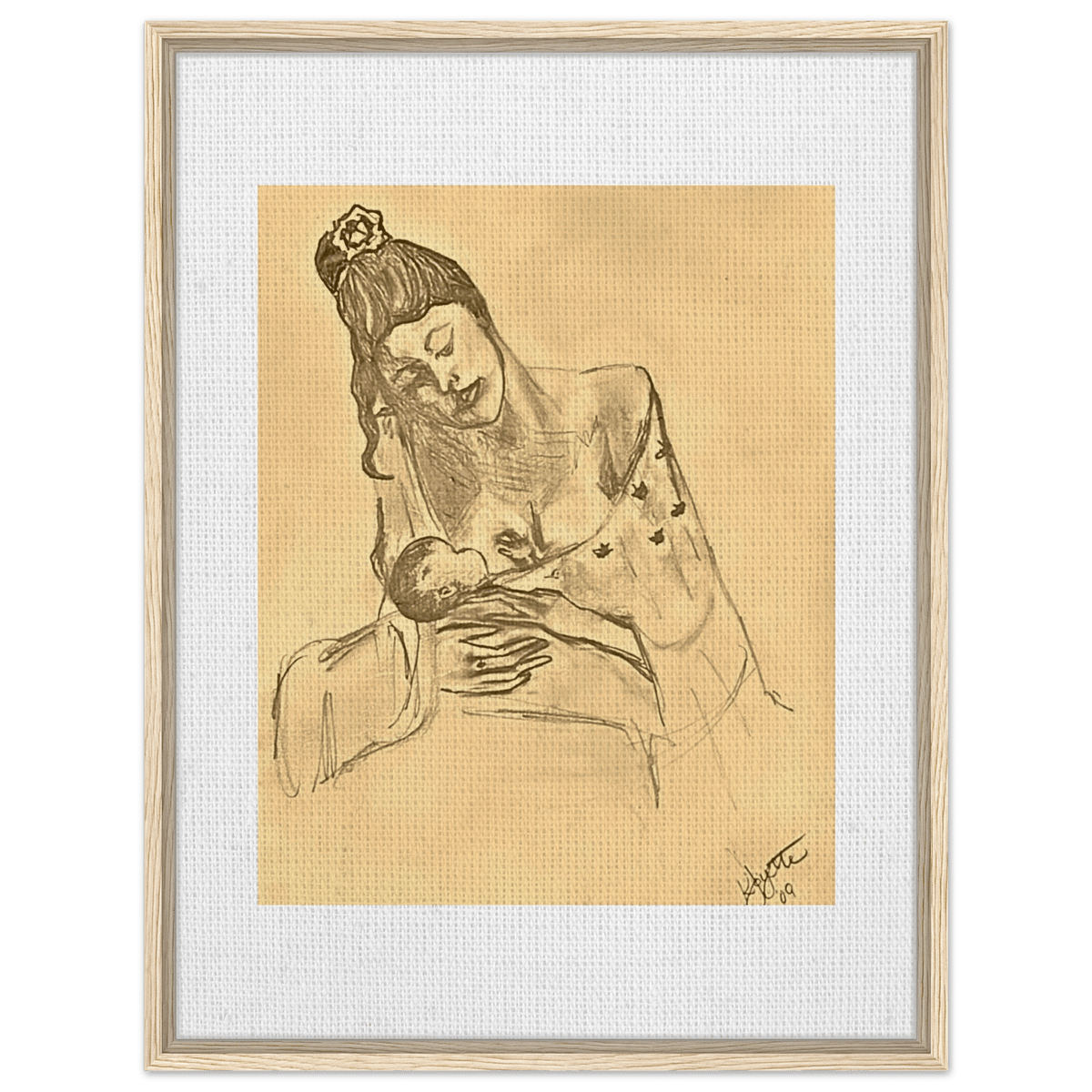Maternity Reclaimed Framed Canvas - Livity Tree Art