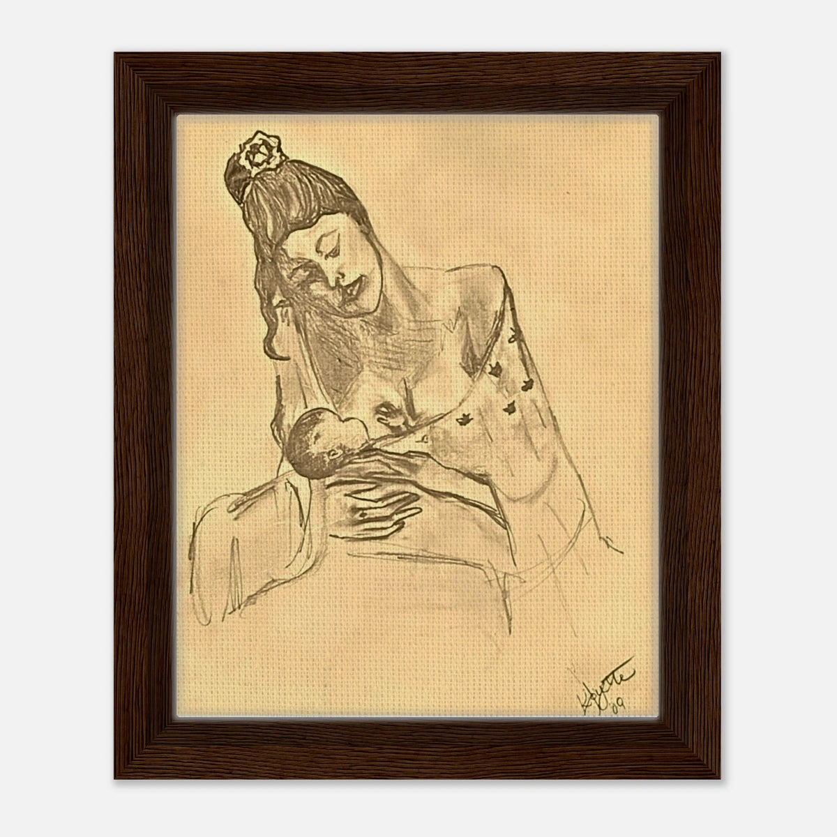Maternity Reclaimed Framed Canvas - Livity Tree Art