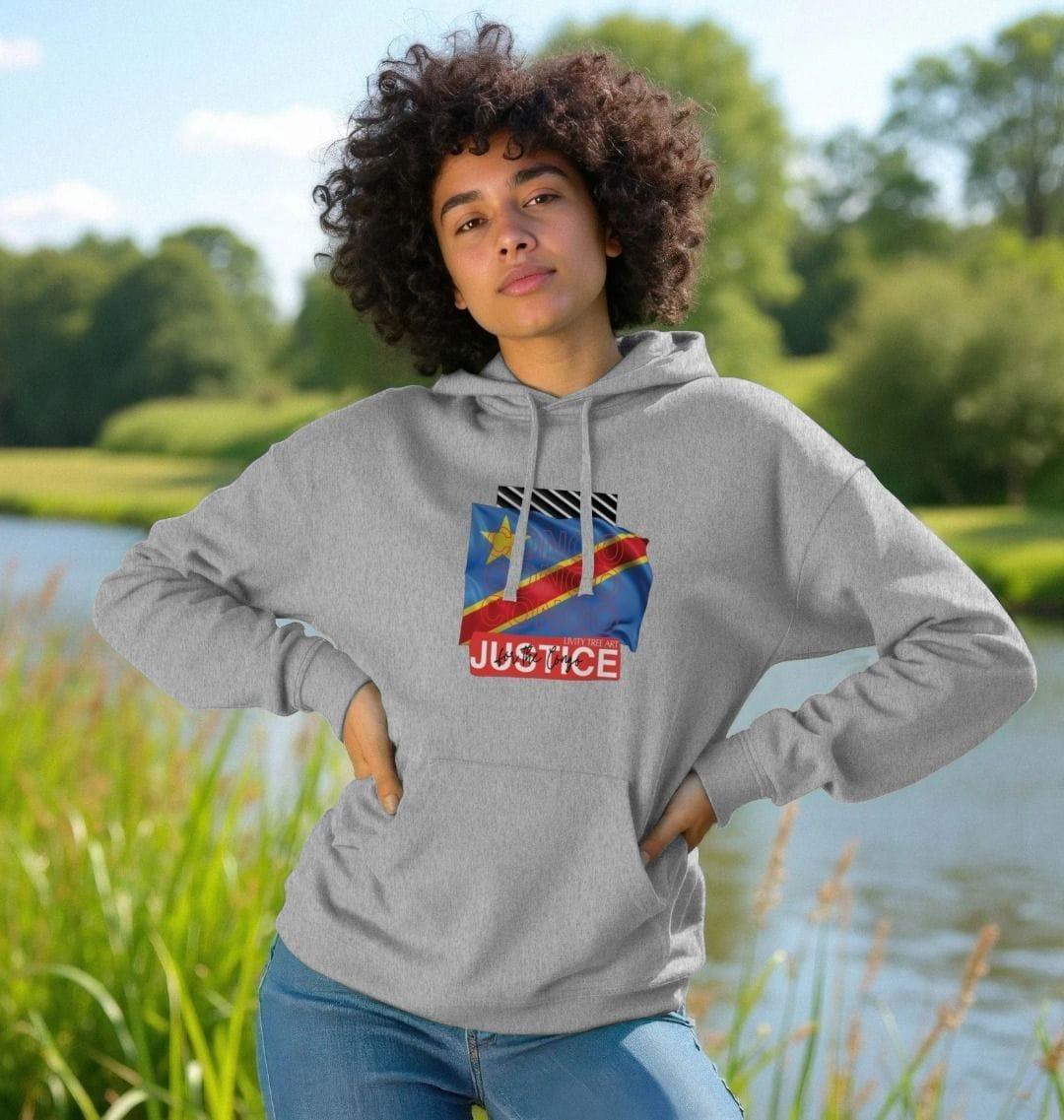 Justice for Congo Unisex Kangaroo Pocket Hoody - Livity Tree Art