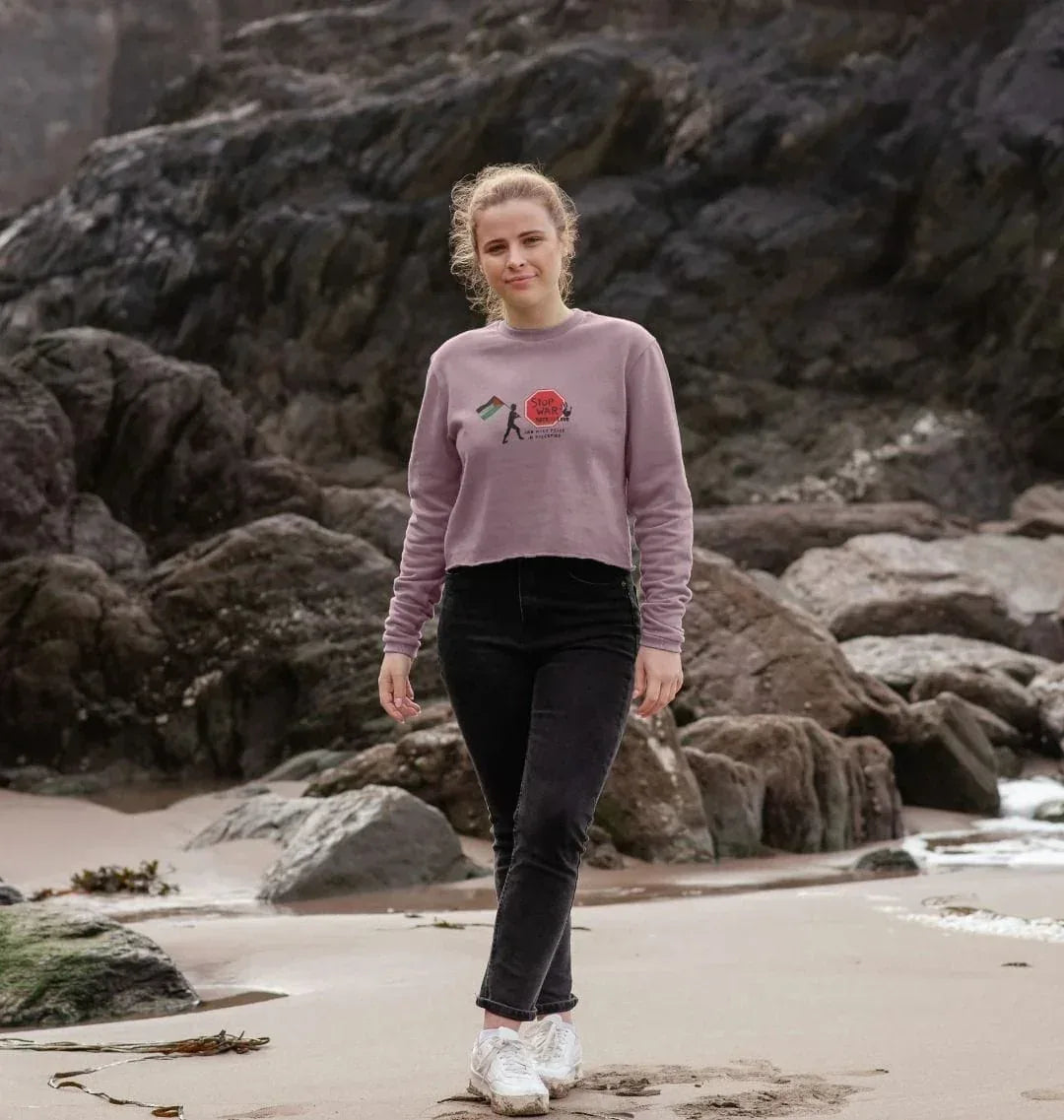 Stop War, Spread Love Palestine Women's Boxy Jumper - Livity Tree Art