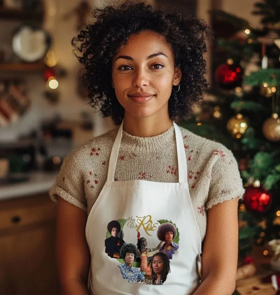 May We Rise Organic Cotton Apron - Livity Tree Art