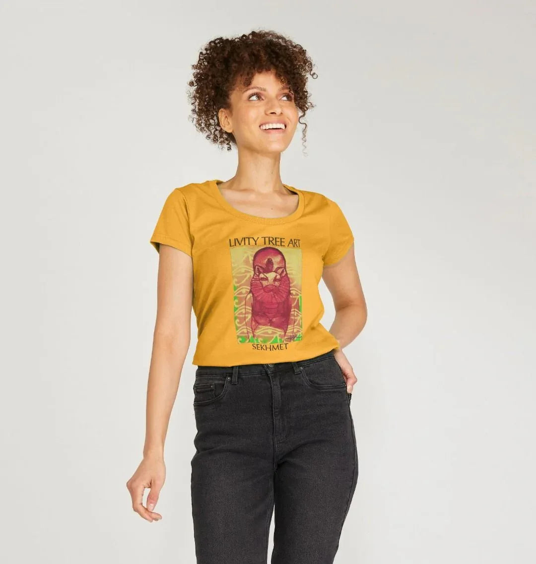 Rastafari Sekhmet Women's V-Neck T-shirt - Livity Tree Art