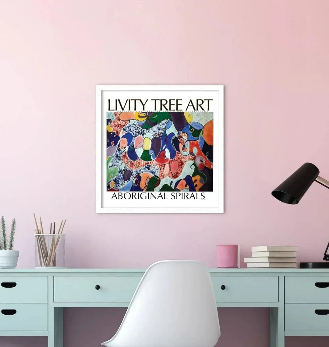 Aboriginal Spirals Landscape Art Print - Livity Tree Art