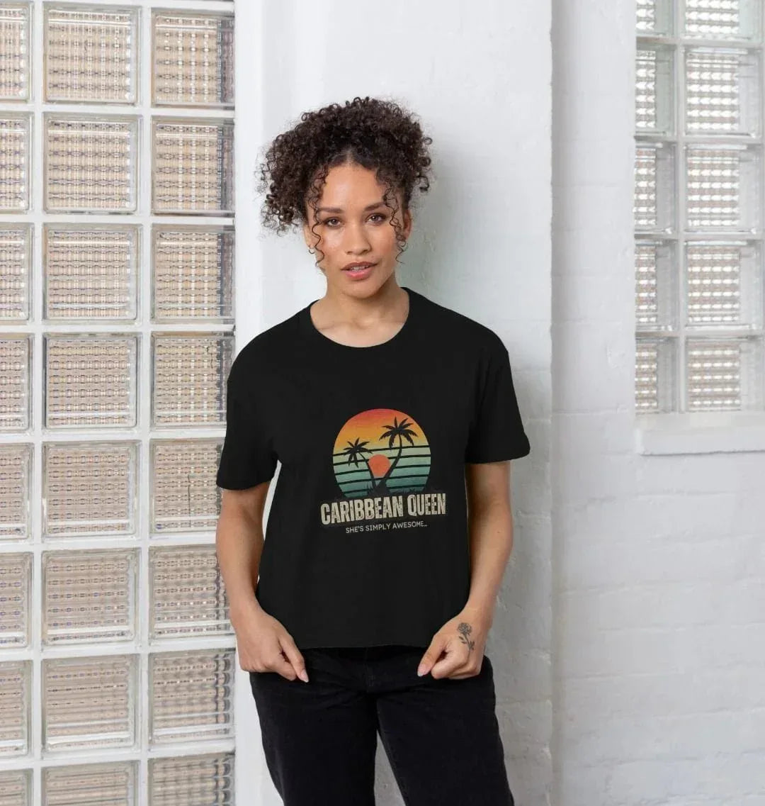 Caribbean Queen Women's Boxy Tee - Livity Tree Art